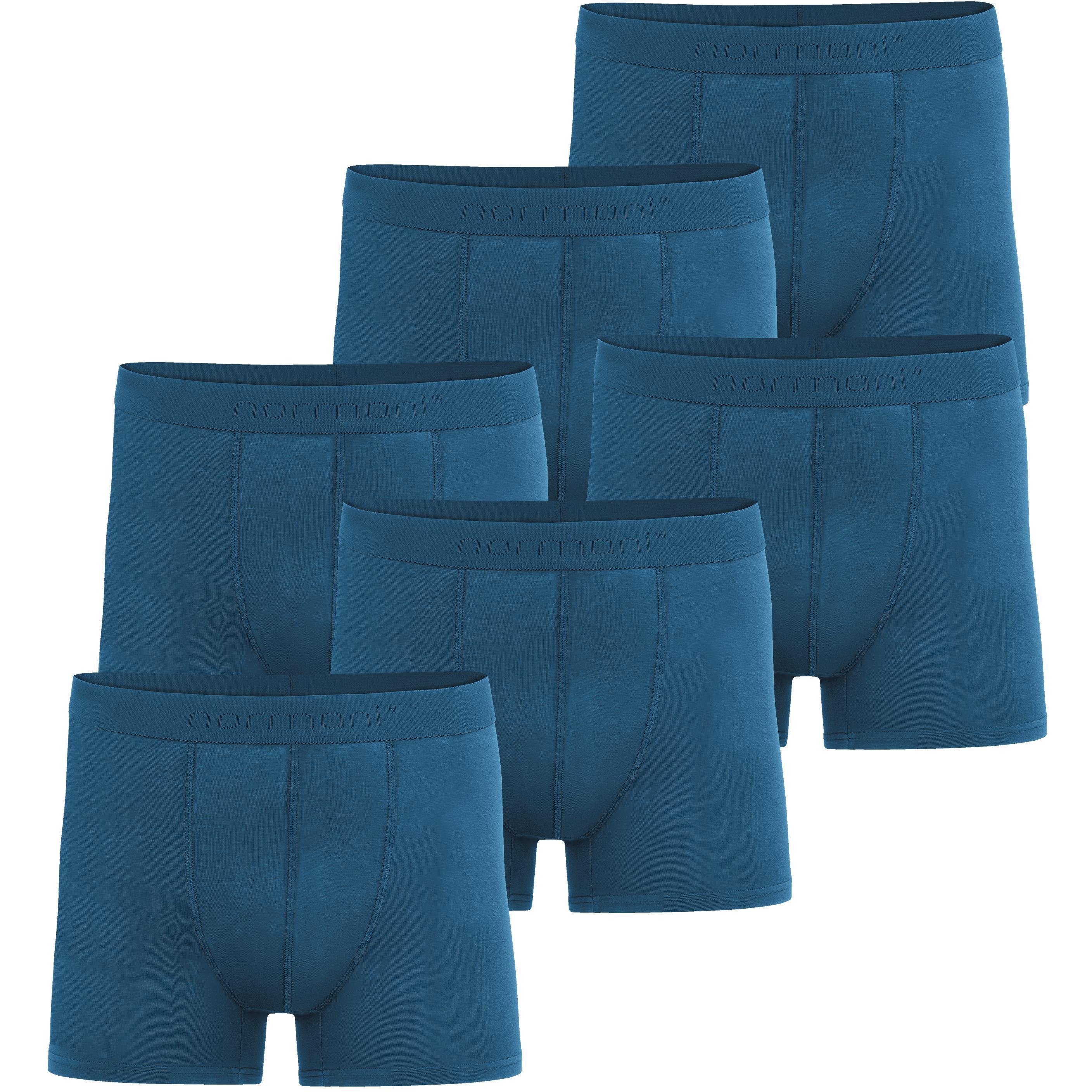Normani, Herren, Unterhosen, 6 Herren Boxershorts aus Bambus-Viskose Cubao, Blau, (XL, 6er Pack)