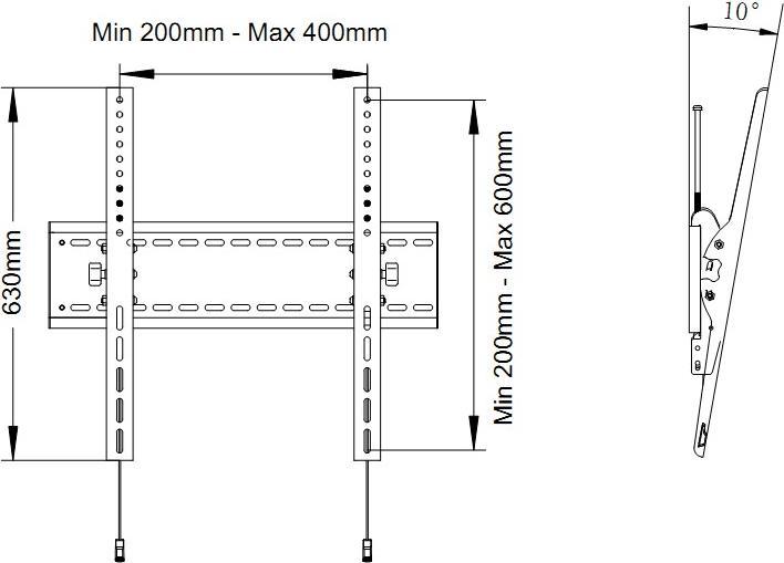 Actual product image Multibrackets M Universal Tilt Wallmount HD MAX 800x600 (Wall, 110", 125 kg)