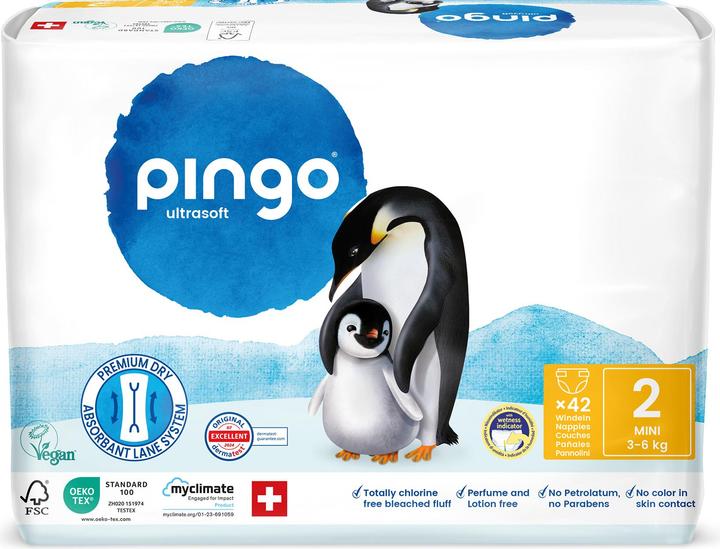 Produktbild Pingo Ökowindeln (Gr. 2, Halbmonatsbox, 168 Stück)