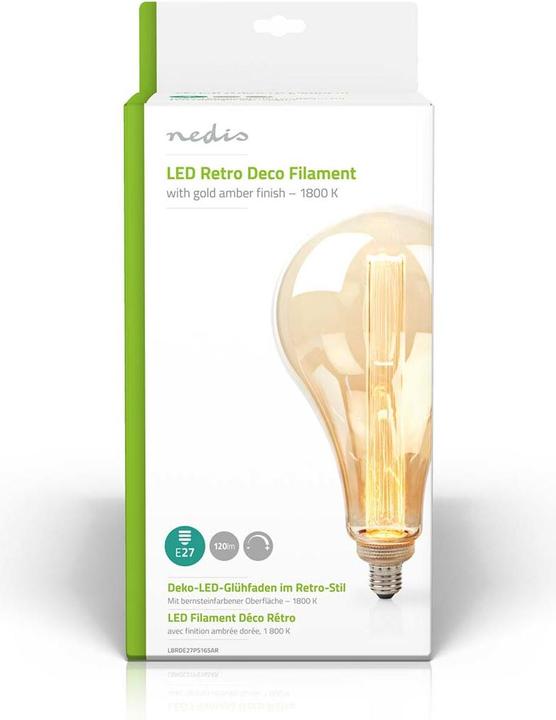 Image du produit Nedis Ampoule LED à filament E27 PS165 3.5 W 120 lm 1800 K avec finition or ambre Retro Style 1 pièce (E27, 120 lm, 1x)