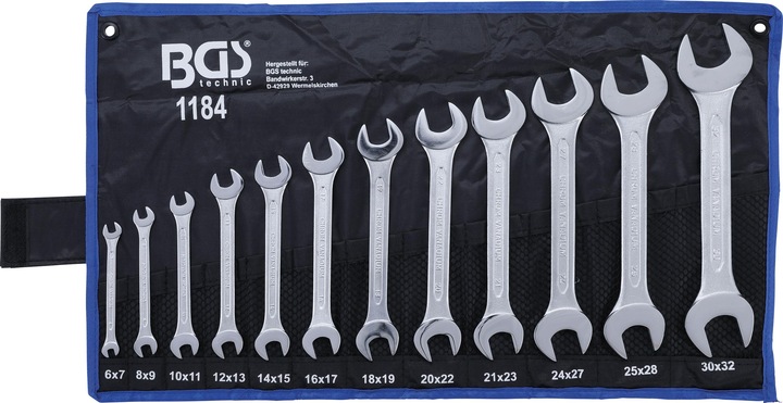 Actual product image BGS Double Open End Spanner Set 6 x 7 - 30 x 32 mm 12 pcs. (27 mm, 28 mm, 25 mm, 32 mm, 24 mm)