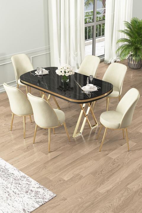 Actual product image Hanah Home Lai Dining TableChairs Set (Marble)