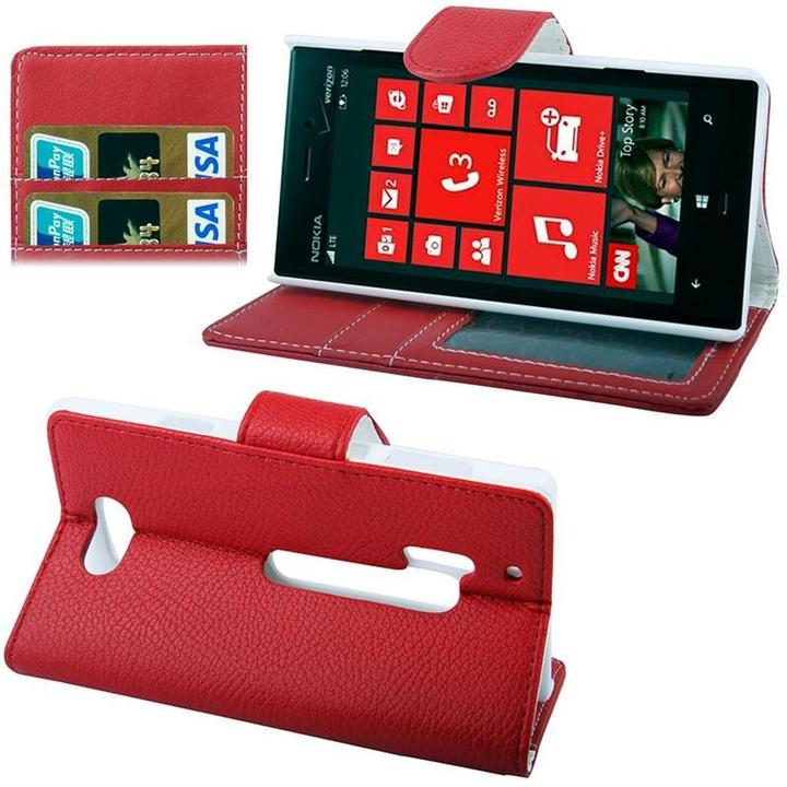 Produktbild König Design Schutzhülle Case (Flip Quer) für Handy Nokia Lumia 928 rot (Nokia Lumia 928)