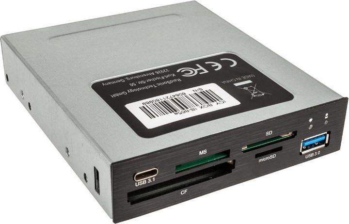 Produktbild Icy Box IcyBox MultiReader 4xCard 2xUSB 3.0 IB-865a (USB)