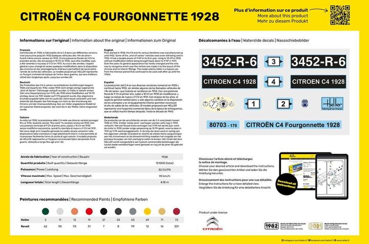 Valori nutrizionali e ingredienti Heller Citroen C4 Fourgonnette 1928