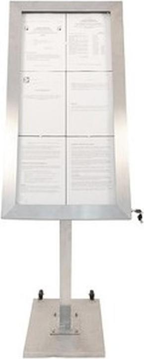 Securit LED-Schaukasten STAINLESS STEEL, 4 x DIN A4 (Pinnwand)