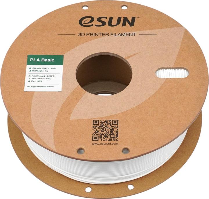 Produktbild eSUN PLA BASIC 1,75mm WHITE 1kg (PLA, 1.75 mm, 1000 g, Weiss)