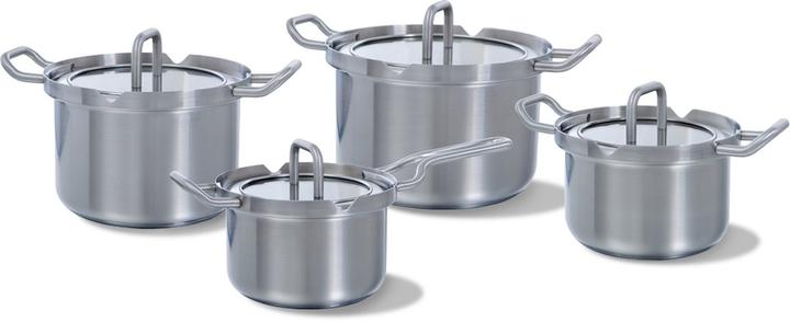 BK Q-linair Master Glass Breakdown Set - 4 delig - Veilig afgietsysteem (16 cm, Pan set + pot set, Stainless steel)