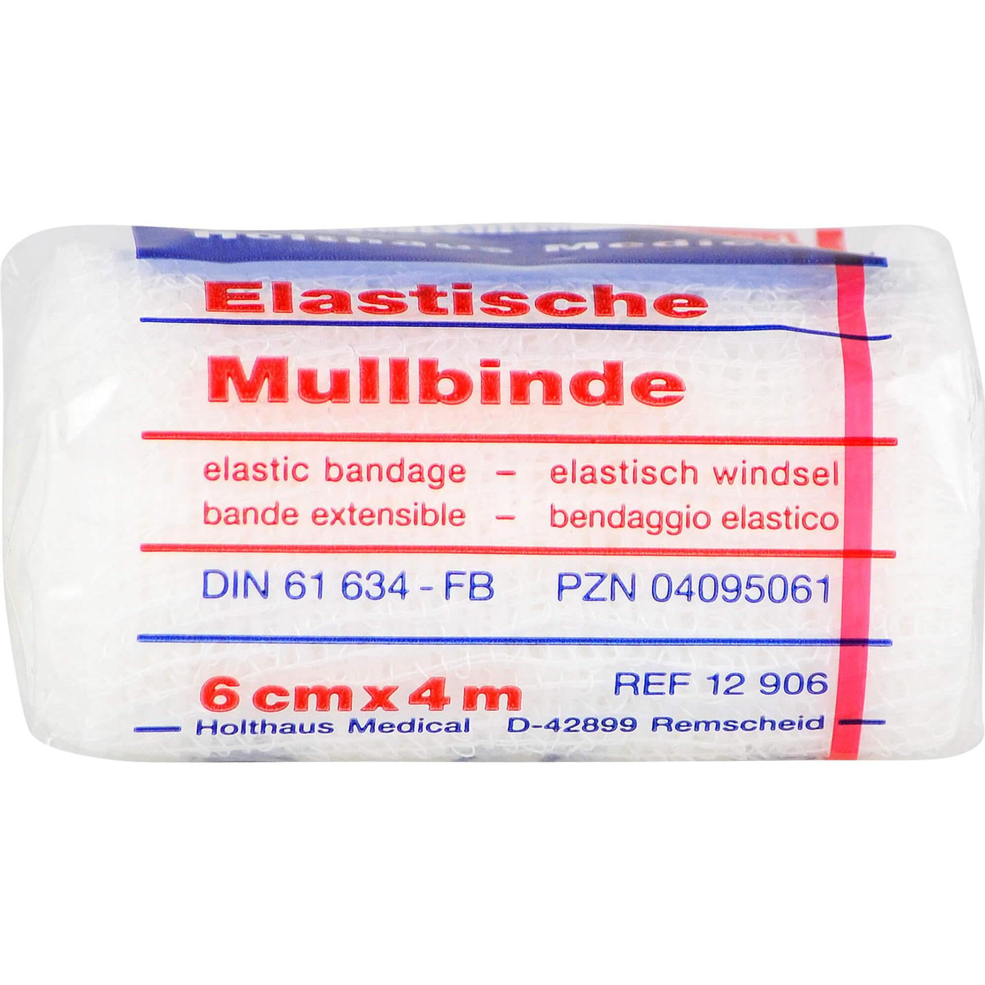 Holthaus, Verbandsmaterial, Elastisch Mullbinde 6cmx4m