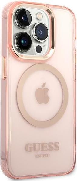 Actual product image Guess Translucent MagSafe Compatible Case for Apple iPhone 14 Pro Max - pink (Apple iPhone 14 Pro Max)