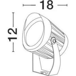 Thumbnail - Nova Luce, Gartenbeleuchtung, NORTH LED Bodenspot Schwarz 20W IP65 Warmweiss 12x12x18cm 9240678 (9240 lm)