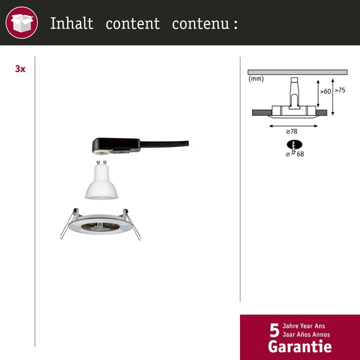 Produktbild Paulmann Einbauleuchte Nova Set (460 lm, GU10)