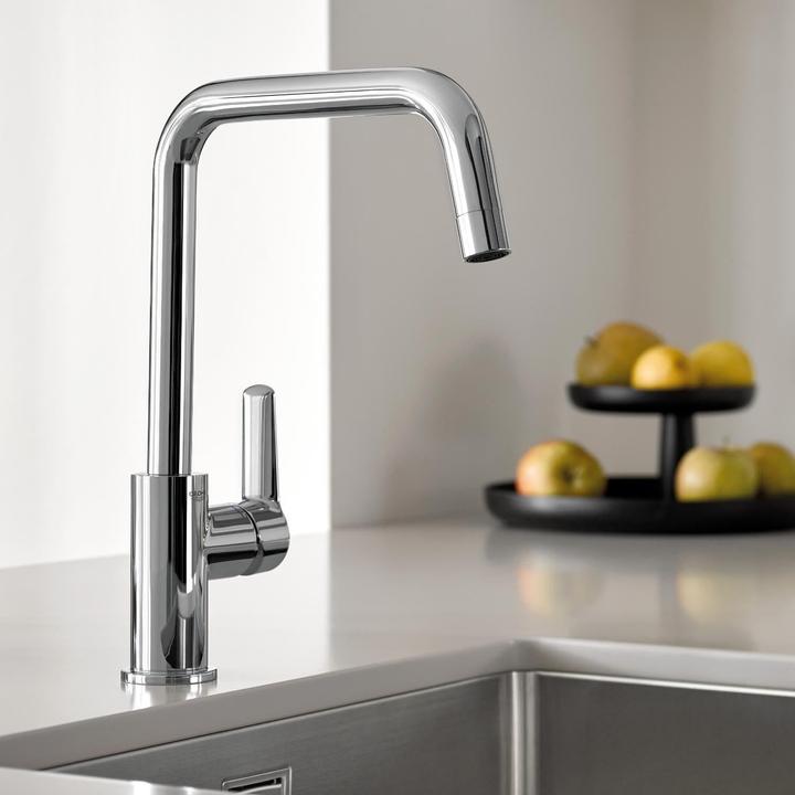 Productafbeelding Grohe Start QuickFix Küchenarmatur, hoher Auslauf, U-Form, schwenkbar, chrom