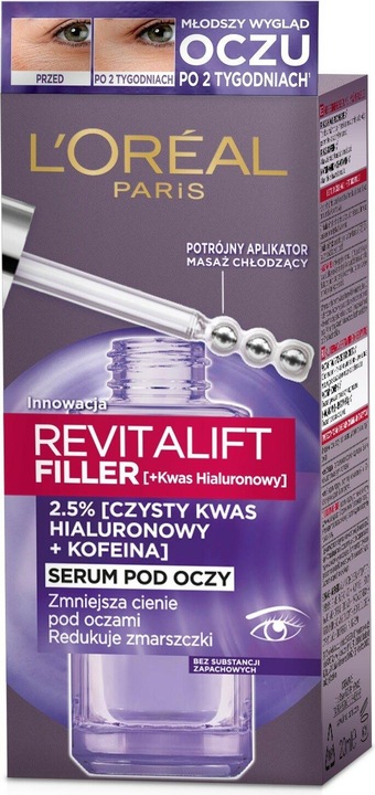 Actual product image L'Oréal Paris L'Oreal Revitalift Filler Wrinkle & Dark Circle Reducing Eye Serums 20Ml (Serum, 20 ml)