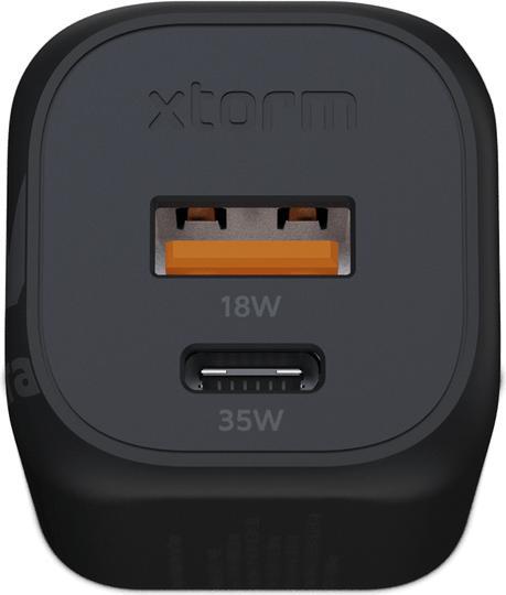 Image du produit Xtorm 1 x USB-C 35W, 1x USB-A 18W, ohne Kabel XEC035 black (35 W)