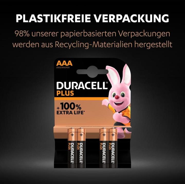 Produktbild Duracell Plus (4 Stk., AAA, 1175 mAh)