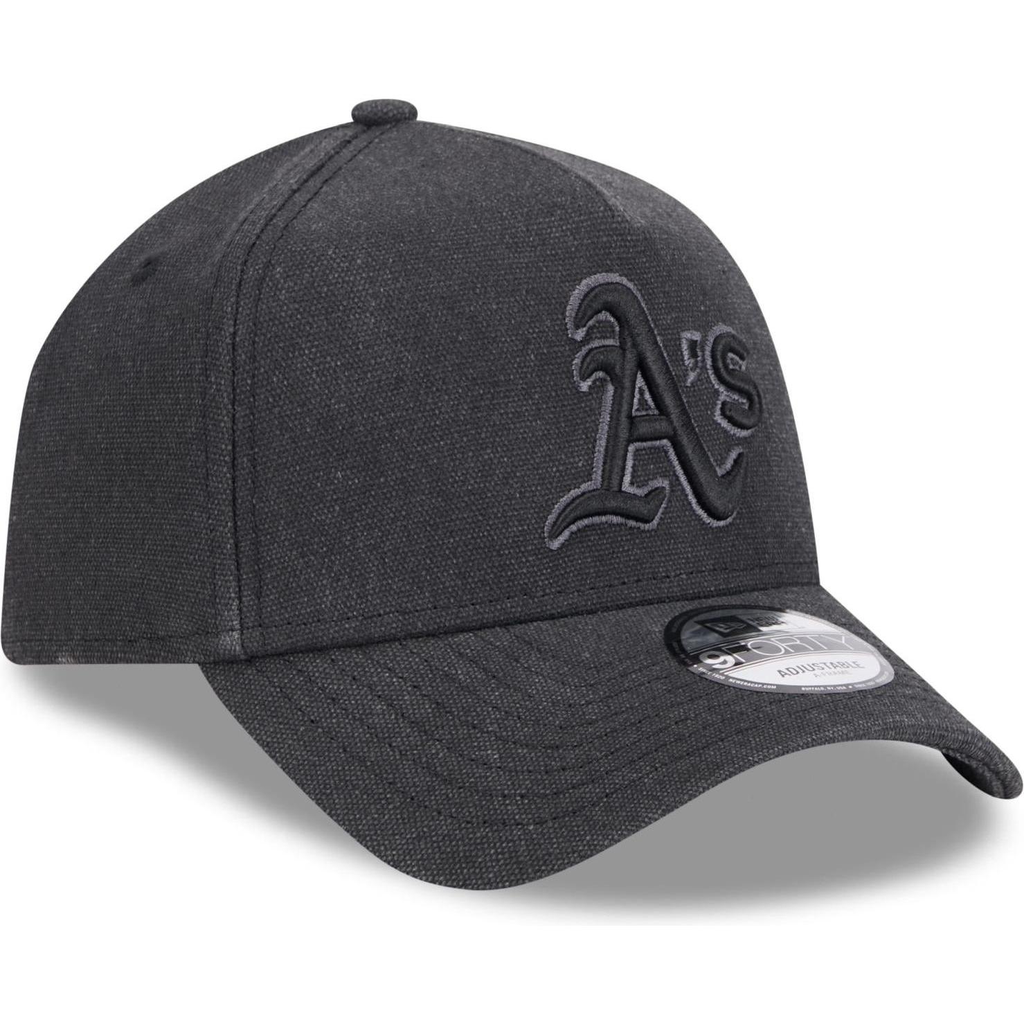 New Era, Herren, Cap, A-Frame Trucker Leinen Cap Oakland Athletics schwarz, Schwarz, (One Size)