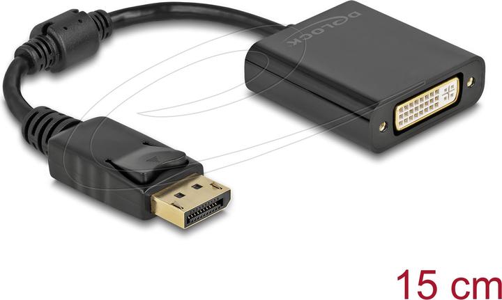 Produktbild Delock Adapter DisplayPort 1.1 Stecker zu DVI Buchse Passiv schwarz (0.15 m)