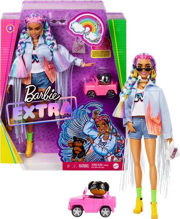 Produktbild Barbie Extra Doll - Regenbogengeflechte