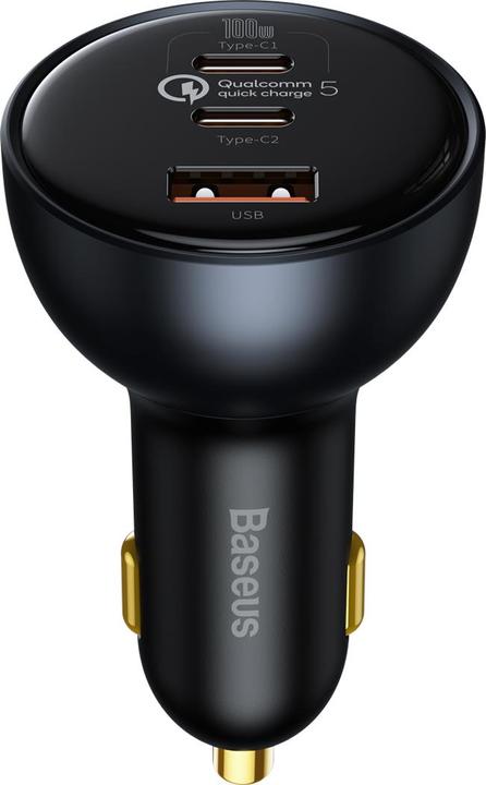 Baseus Qualcomm® Quick Charge™ 5 Technology Multi-Port Fast Charge Autolader C+C+U 160W set Grijs (met Xia)