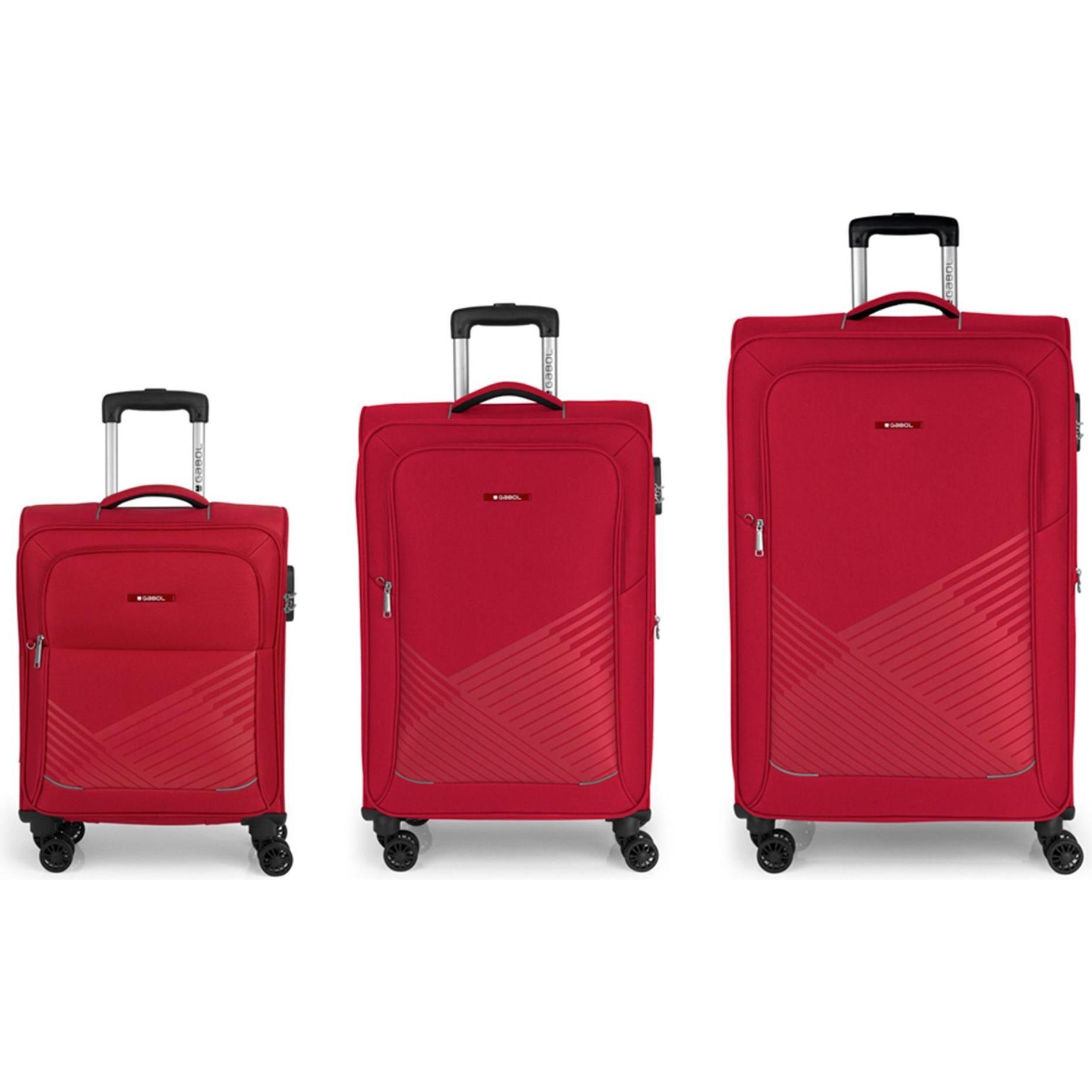 Gabol, Koffer, Juego 3 4-Rollen Kofferset 3tlg., Rot, (211 l, XL (ab 115l))