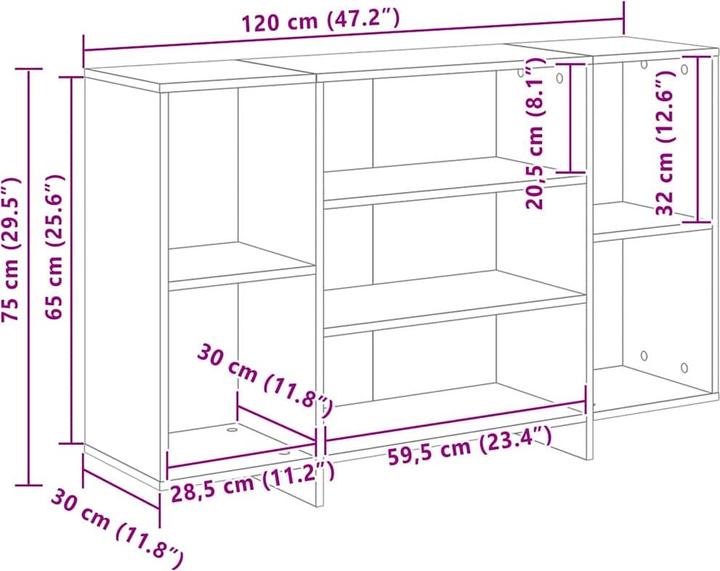 Immagine prodotto VidaXL Credenza (120 x 30 x 75 cm)