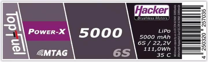 Produktbild Hacker LiPo Pack TF Power-X 5000mAh 6S MTAG (22.20 V, 5000 mAh)
