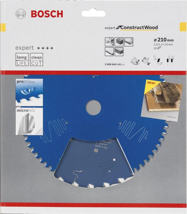 Actual product image Bosch Professional Zubehör Circular saw blade Expert for Construct Wood, 210 x 30 x 2.0 mm, 30
