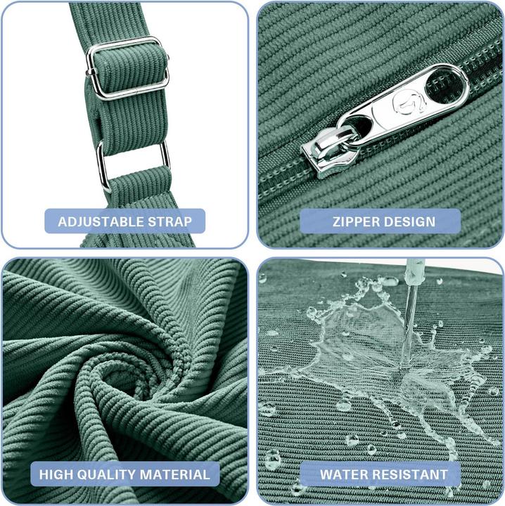 Produktbild Only-Bags.Store Kordtasche Umhängetasche mit Reissverschluss Wasserdichter Shopper Grosse Kord-Umhängetasche