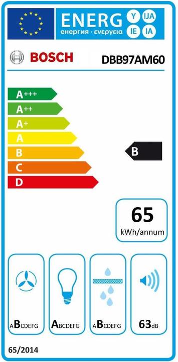 Energy Label Bosch Hausgeräte DBB97AM60 (Substructure hood)