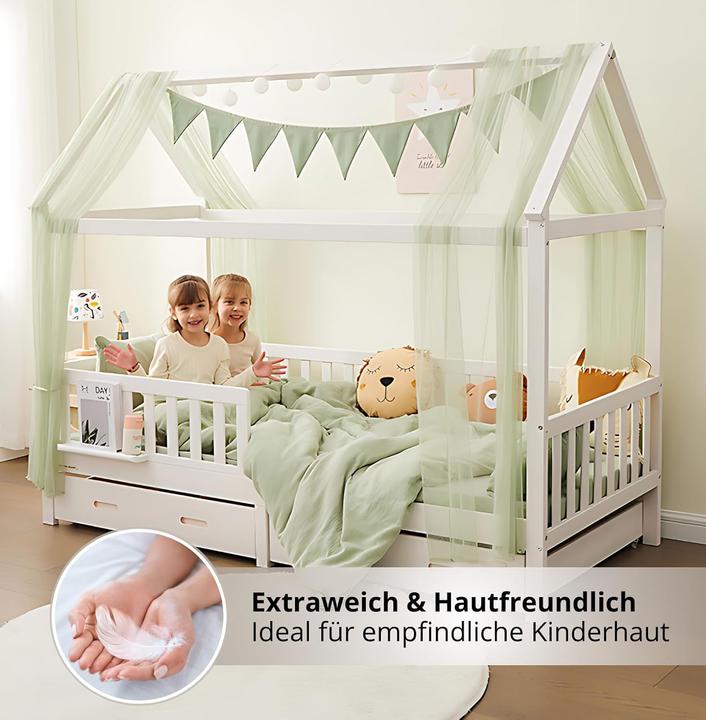 Actual product image Alavya Home 3-teiliges Hausbett-Deko-Set mit Betthimmel und Wimpelkette