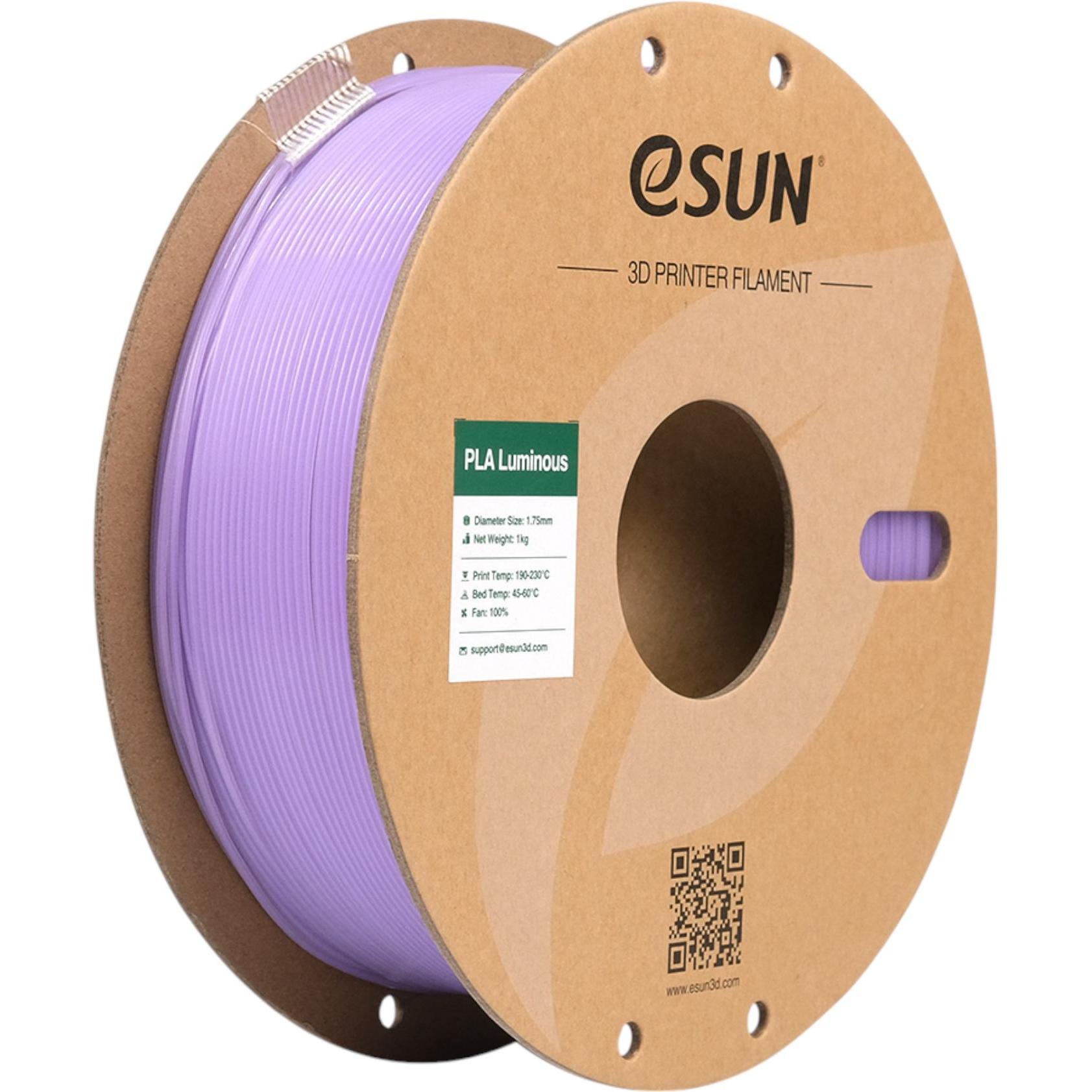 eSUN EPLA-LUMINOUS 1,75mm PURPLE 1kg (PLA, 1.75 mm, 1000 g, Violett), 3D Filament, Violett