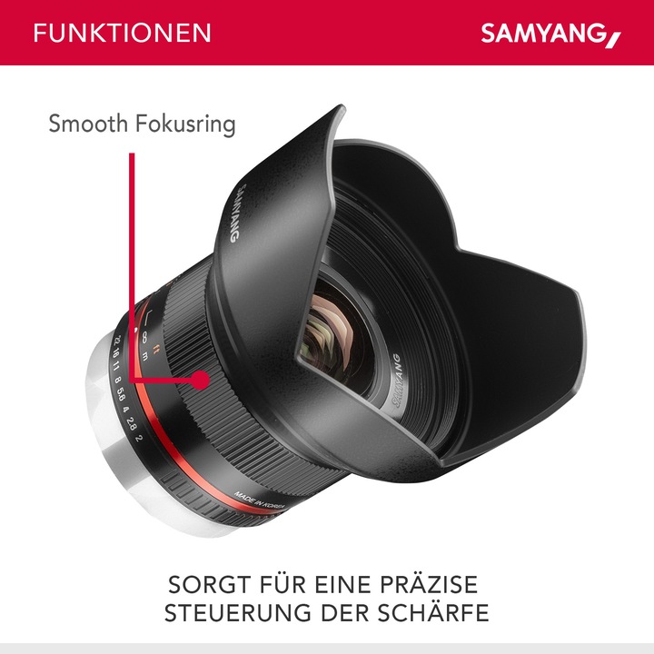 Actual product image Samyang 12mm f/2 NCS CS - Sony E (Sony E, APS-C / DX)