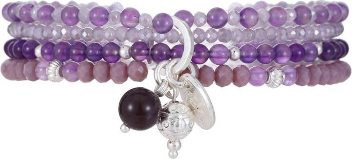 Andreani Armband aus Amethyst mit Kugelanhänger (Silber)