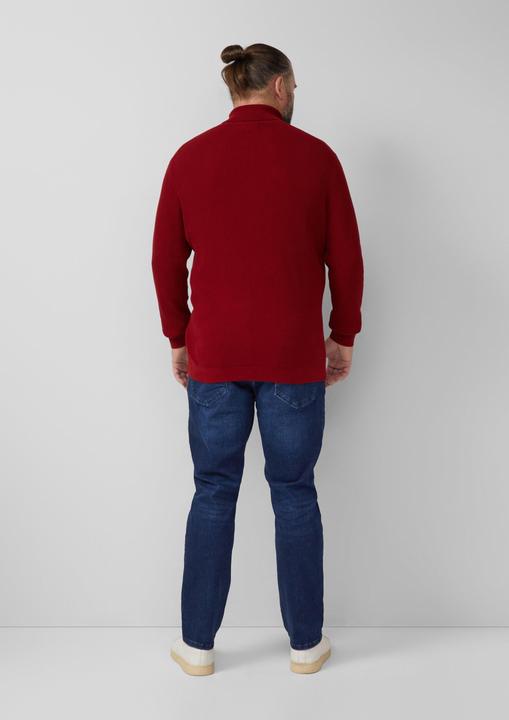 Produktbild s.Oliver Strickpullover Strukturmix-Pullover aus reiner Baumwolle mit Rollkragen (4XL)