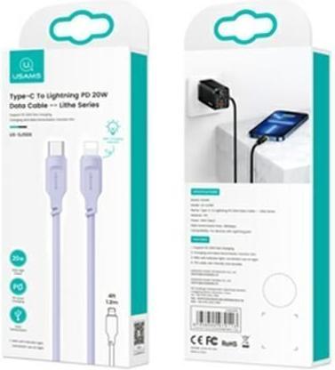 Image du produit Usams Câble USB-C na Lightning PD Fast Charging 1,2m 20W Lithe Series purpurowy/purple SJ566USB03 (U (1.20 m, USB 3.2 Gen 1, 20 W)