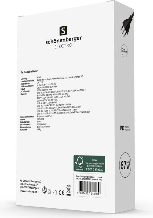Produktbild Schönenberger Fast Charging Station (2 x, Typ 13, 2 m)