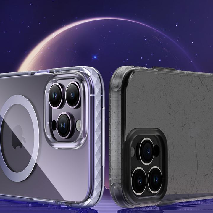 Produktbild Kingxbar PQY Ice Crystal Serie Magnethülle für iPhone 14 MagSafe grau (Apple iPhone 14)