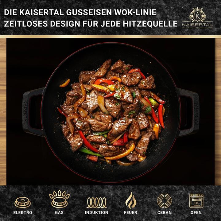 Actual product image Kaisertal Wok mit Deckel (32 cm, Wok, Cast iron)