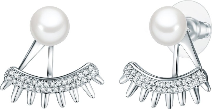 Produktbild Lulu & Jane Messing Zirkonia Muschelkernperle silber - 33146 (Messing)