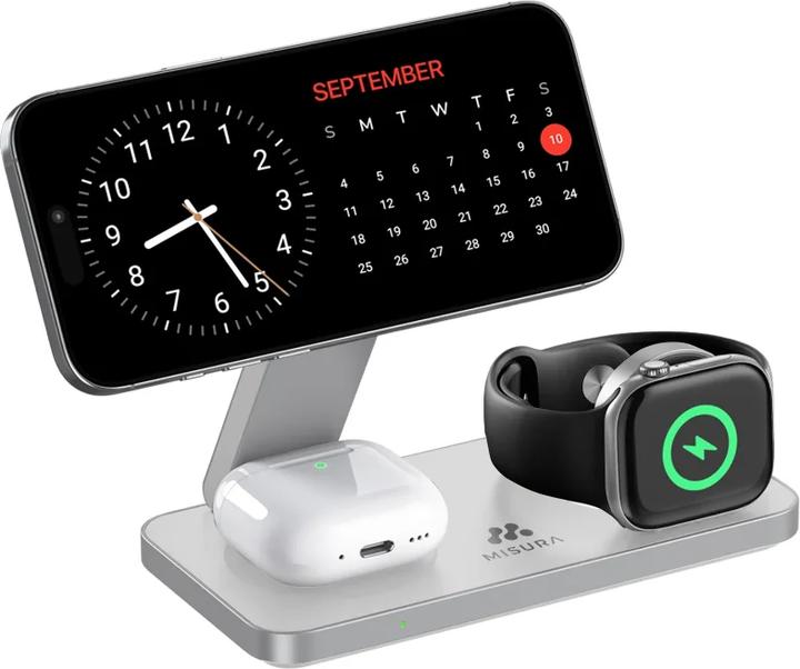 Actual product image Misura MH11 Pro 3-in-1 Faltbare Kabellose Ladestation - WHITE (25 W)