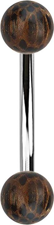 Immagine prodotto Star Piercing Banana d'argento con due sfere di legno di palma (senza ottone, Organico, Acciaio chirurgico 316L)