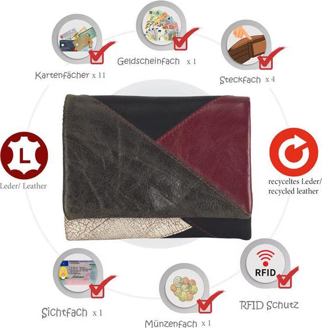 Image du produit Sunsa Portefeuille Femme Portefeuille RFID Cuir Recyclé No.4