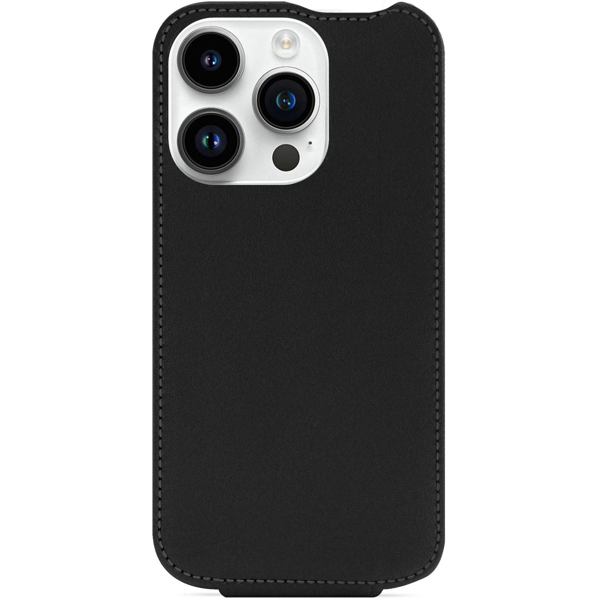 Thumbnail - Noreve Lederschutzhülle vertikal (Apple iPhone 15 Pro), Smartphone Hülle, Schwarz