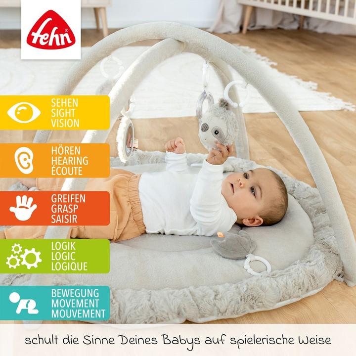 Image du produit Fehn 3-D-Activity-Decke Faultier, Grau/Beige, Material