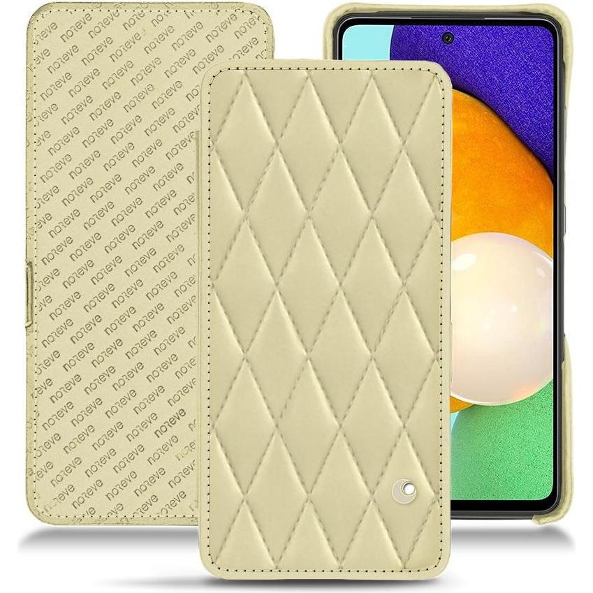 Noreve Lederschutzhülle horizontal (Samsung Galaxy A52), Smartphone Hülle, Beige