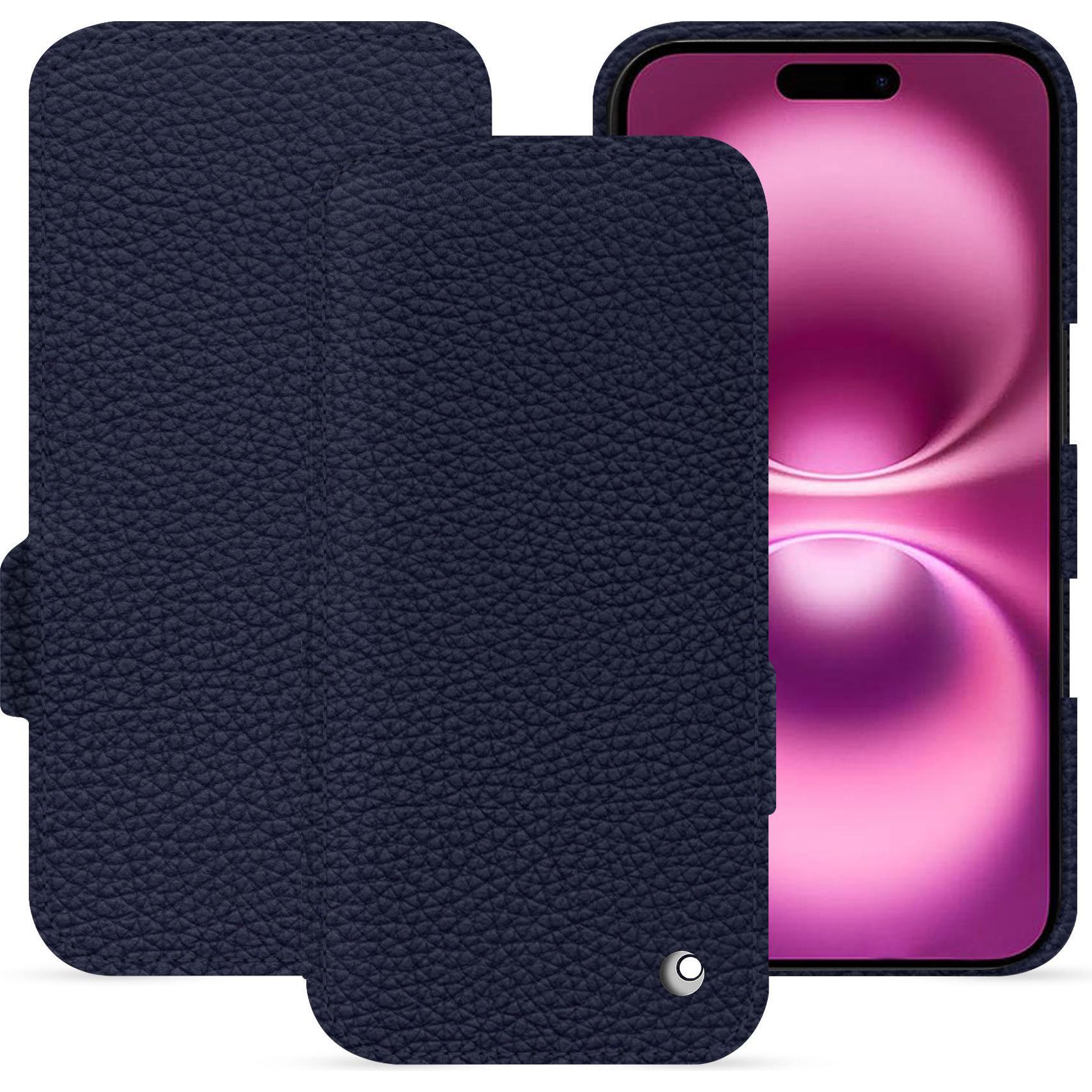 Noreve Lederschutzhülle horizontal (Apple iPhone 16 Plus), Smartphone Hülle, Violett