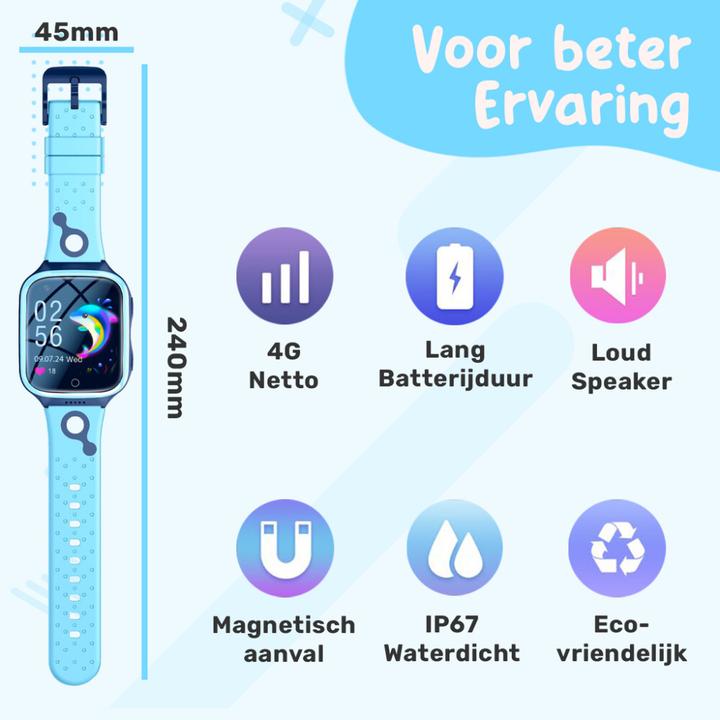 Actual product image Ishiva UFUZON Smartwatch für Kinder, Blau – (4G)