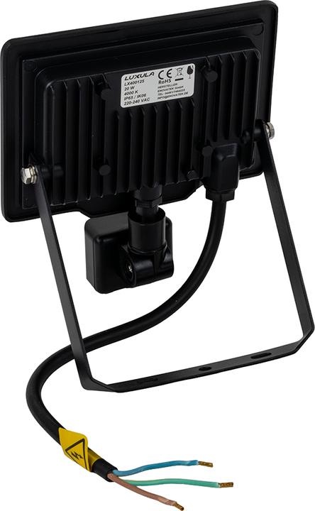Actual product image Luxula LED floodlight with motion detector, EEK: F, 20W, 2000lm, 4000K, black (2000 lm, IP65)
