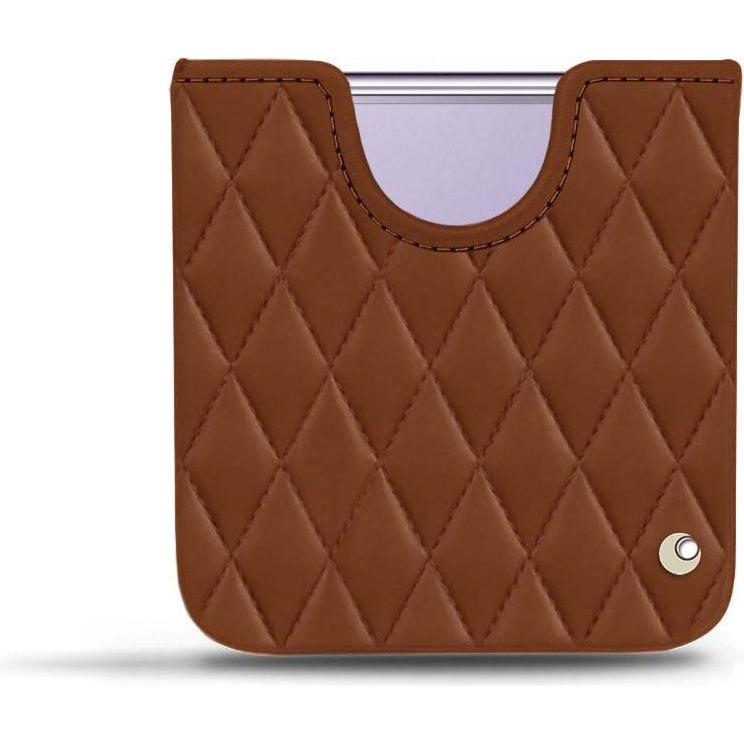Noreve Lederschutzhülle (Samsung Galaxy Z Flip4), Smartphone Hülle, Braun
